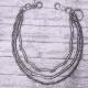3 row trouser metal chain in silver color