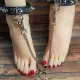Bondage Leather Ankleband - Killer Studs with O Ring and curb chain