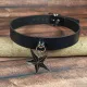 Leather Collar Choker | Upside-down Pentagram