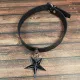 Leather Collar Choker | Upside-down Pentagram