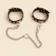 Adjustable Leather Handcuffs with Spikes & 37 cm Chain