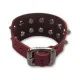 Lederarmband Spitznieten 2-reihig | weinrot
