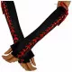 Black Arm sleeves with red satin ribbon lacing