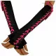 Black Arm sleeves with pink satin ribbon lacing