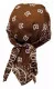 Bandana Cap Brown White Paisley