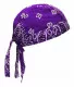 Fitted Biker Bandana Purple White Paisley