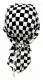 Bandana Kopftuch Schwarz und Weißes Schachmuster
