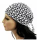 Bandana Cap Black and White Skulls