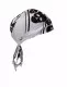 Bandana Cap White Black Skulls