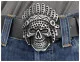 Belt Buckle Red Indian Skull