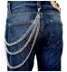 Trouser chain - Biker Chain - 3 row - Chrome
