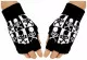 Fingerlose Handschuhe B&W Skulls