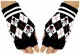 Fingerless Gloves Red Skulls