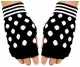 Fingerless Gloves White Polka Dots