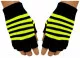 Fingerless Gloves Neon Yellow Stripes