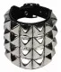 Leather Wristband Pyramid Studs