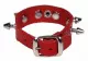 Red Wristband with Killer Studs & Ring