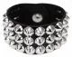 Wristband 3 Rows Pointed Studs