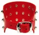 3-Row Pointed Studded Wristband Red