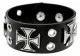 Armband Schwarz Kreuznieten - Breite 4.4 cm