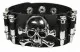 Armband Schwarz mit Totenkopf und Patronen