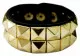 2 Row Golden Wristband Pyramid Studs