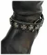 Black Leather Bootstrap - Iron Cross Studs