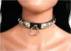 Pyramid Studs & Ring Leather Choker