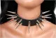Cone Studs 3.7 cm 2-row Leather Choker