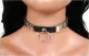Plattennieten & Ring Leder Choker