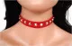 Pointed Studs (Red) Leather Choker