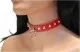 Spitznieten & Ring (Rot) Leder Choker