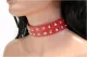 Pointed Studs 2-row (Red) Leather Choker