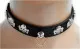 Skulls with Ring Leather Choker