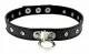 Kunstleder Choker Ring und schimmernde Steinchen