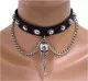 Faux Leather Choker Skull with Patrone