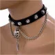 Faux Leather Choker Skull with Patrone