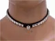 Faux Leather Choker with Mini Pyramide Studs & Ring