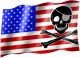 USA & Pirate Skull - Fahne