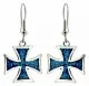 Earrings Blue Iron Cross