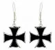 Iron Crosses Black Earrings