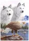 3D Poster Wolves and Eagle