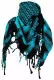 Shemagh Halstuch Schwarz Türkis