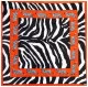 Bandana Head Scarf Orange Zebra