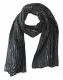 Cotton Polyester Scarf Black & Silver