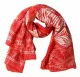 Cotton Polyester Scarf Red & Silver