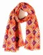 Printed Cotton Scarf Purple Squares
