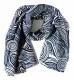 Printed Cotton Scarf Blue Retro