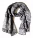 Printed Cotton Scarf Grey Vintage