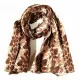 Printed Cotton Scarf Brown Vintage Look